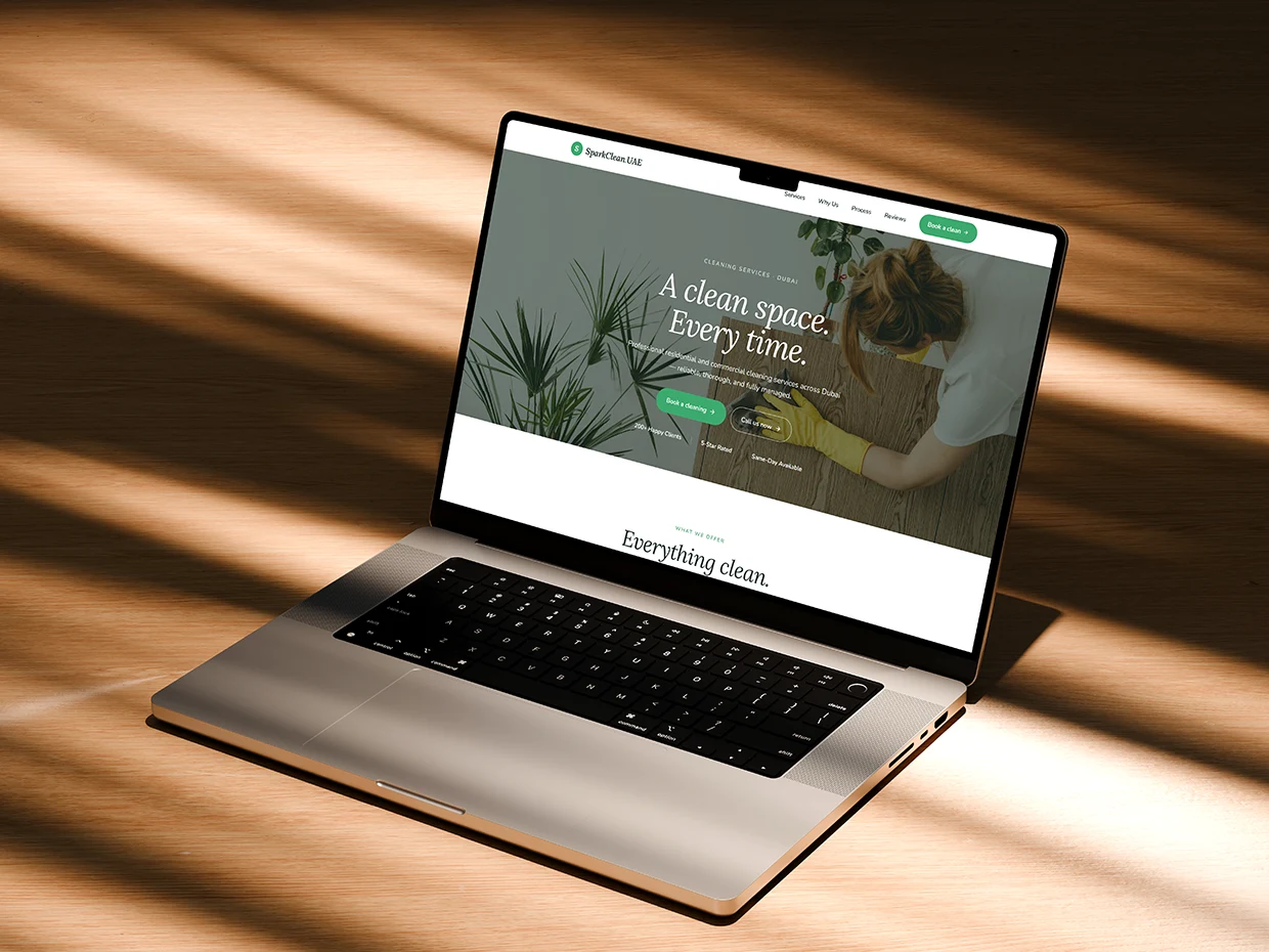 Website design for cleaning service business in UAE