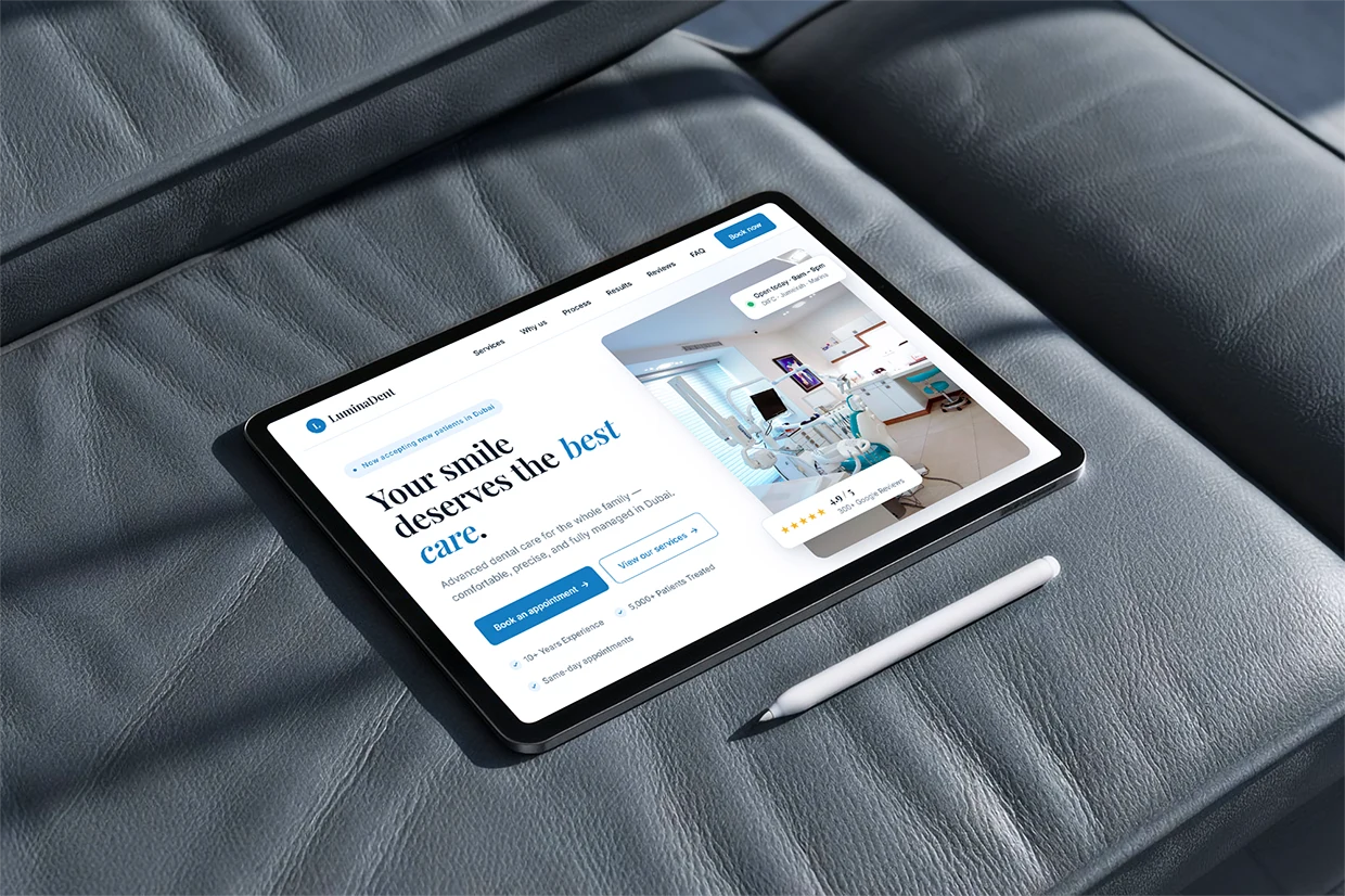 Website design for medical service business in UAE